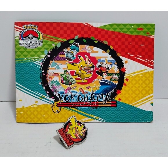 2023 POKEMON WORLD CHAMPIONSHIPS YOKOHAMA JAPAN SWAG LOT PIN COIN & PROGRAM - Picture 2 of 10